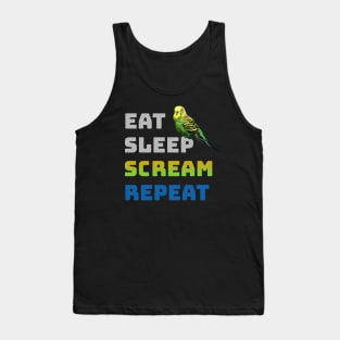 Eat Sleep Scream Repeat Budgie Tank Top